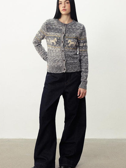 DIDDI MODA Fair Isle Pony Print Women&