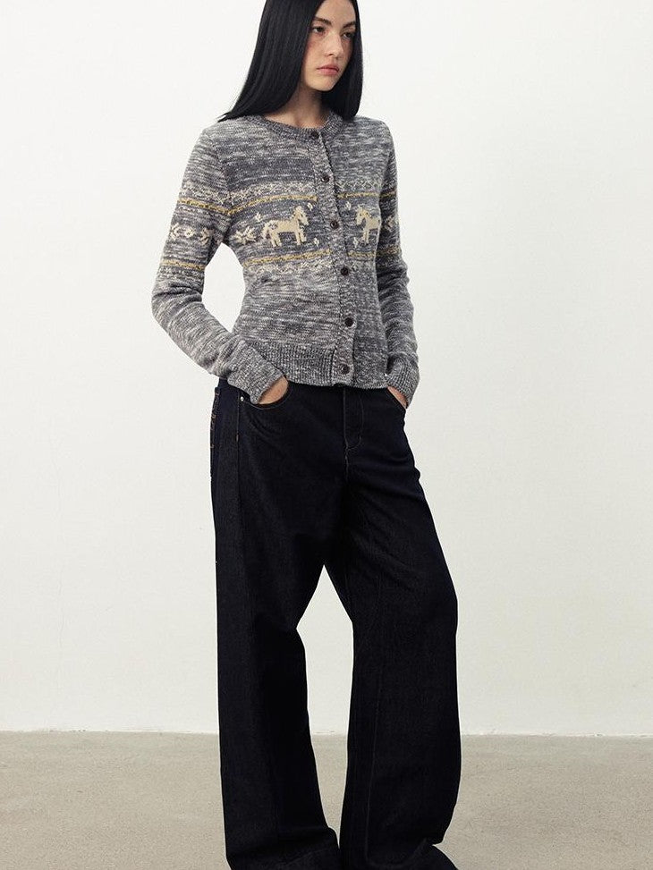 DIDDI MODA Fair Isle Pony Print Women&