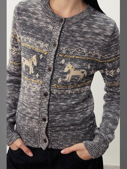 DIDDI MODA Fair Isle Pony Print Women&
