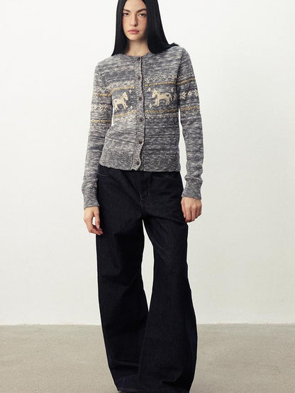 DIDDI MODA Fair Isle Pony Print Women&