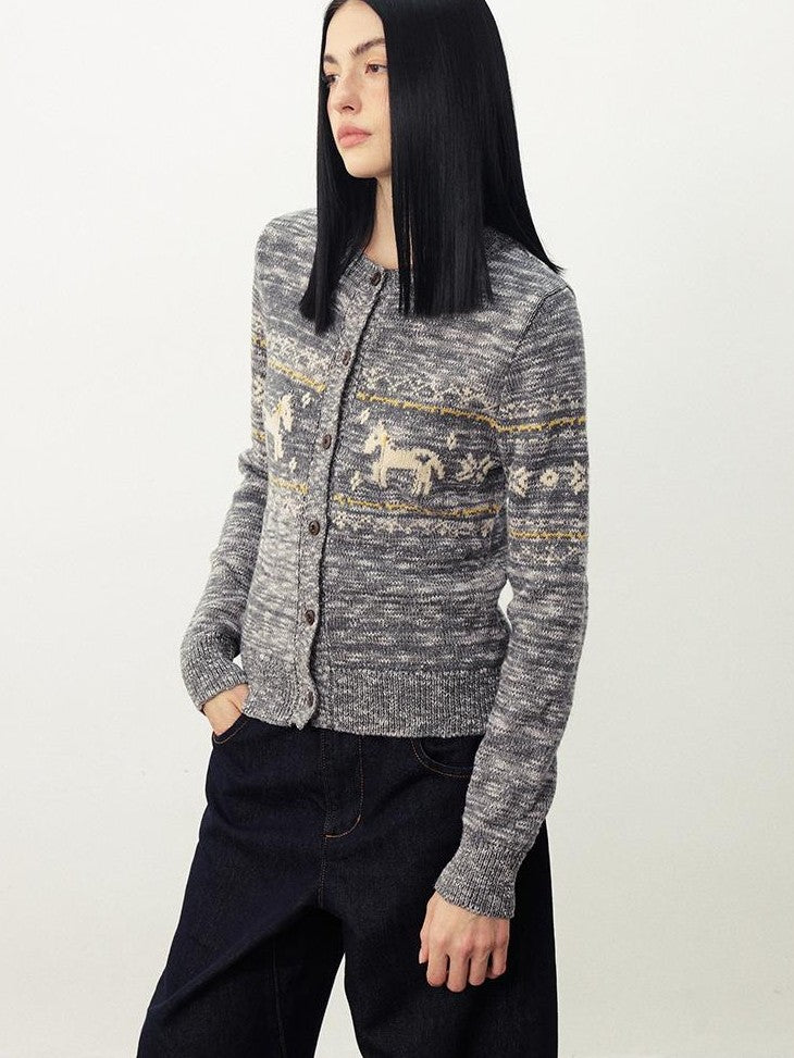DIDDI MODA Fair Isle Pony Print Women&