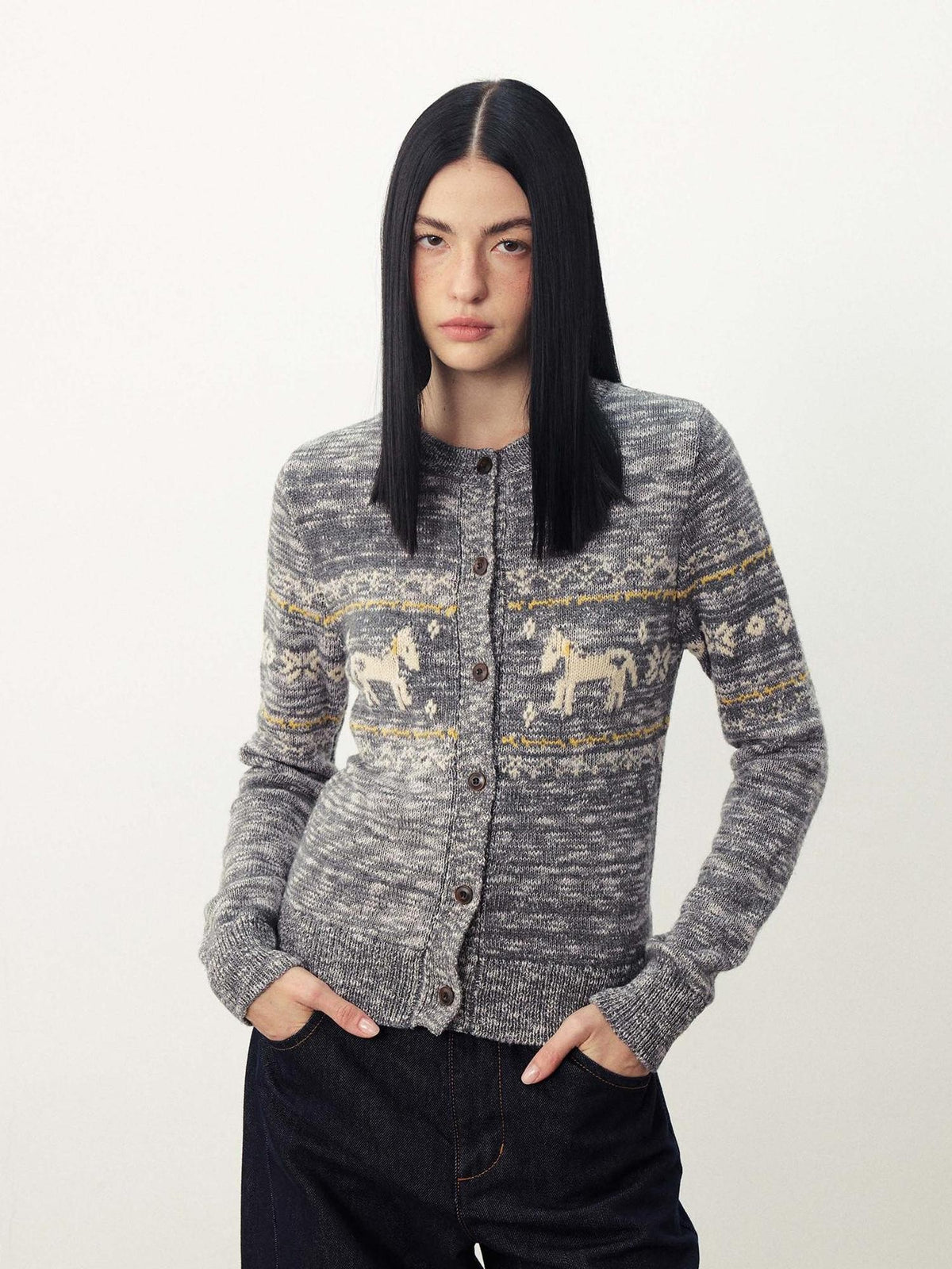 DIDDI MODA Fair Isle Pony Print Women&