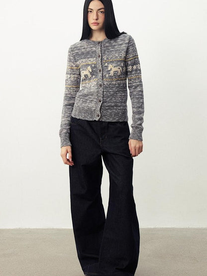DIDDI MODA Fair Isle Pony Print Women&