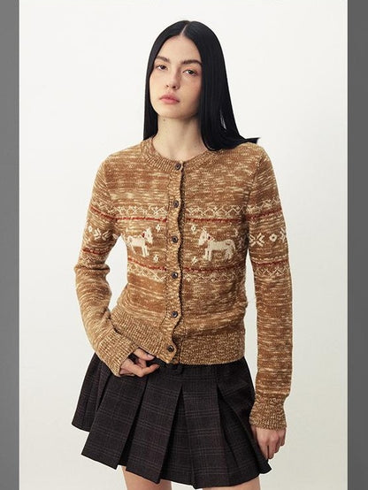 DIDDI MODA Fair Isle Pony Print Women&