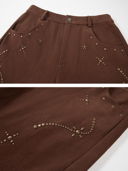 DIDDI MODA Faux Rhinestone Drapey High Waist Relaxed Women&