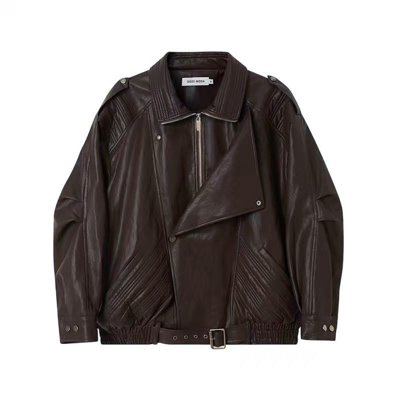 DIDDI_MODA_Faux_Suede_Contrast_Lapel_Half_Zipper_Women&