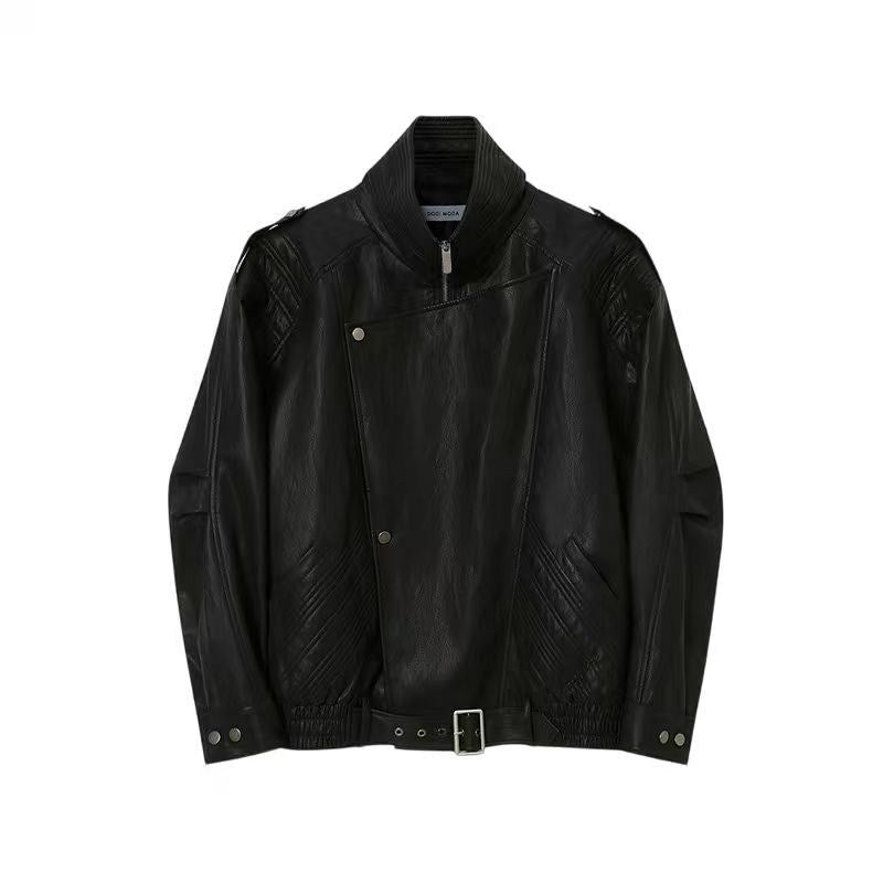 DIDDI_MODA_Faux_Suede_Contrast_Lapel_Half_Zipper_Women&