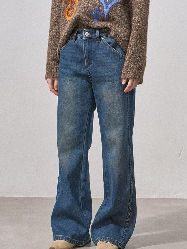 DIDDI MODA Fleece Lined Mid Rise Button Fly Women&