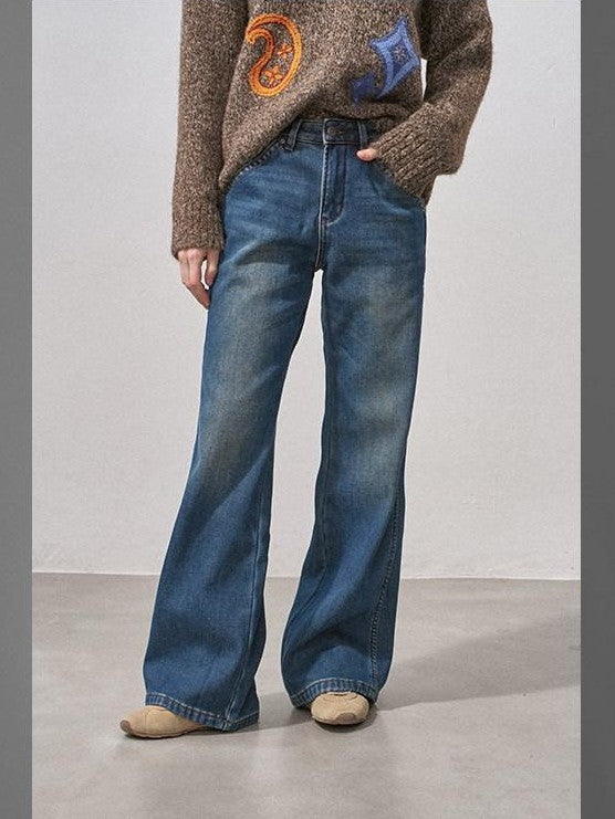 DIDDI MODA Fleece Lined Mid Rise Button Fly Women&