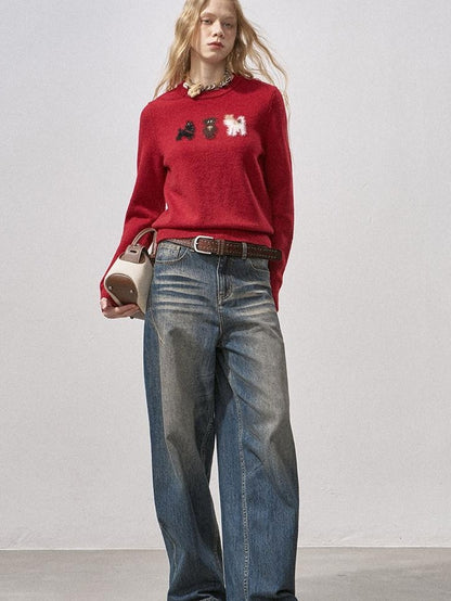 DIDDI MODA Floral Pony And Puppy Motif Women&