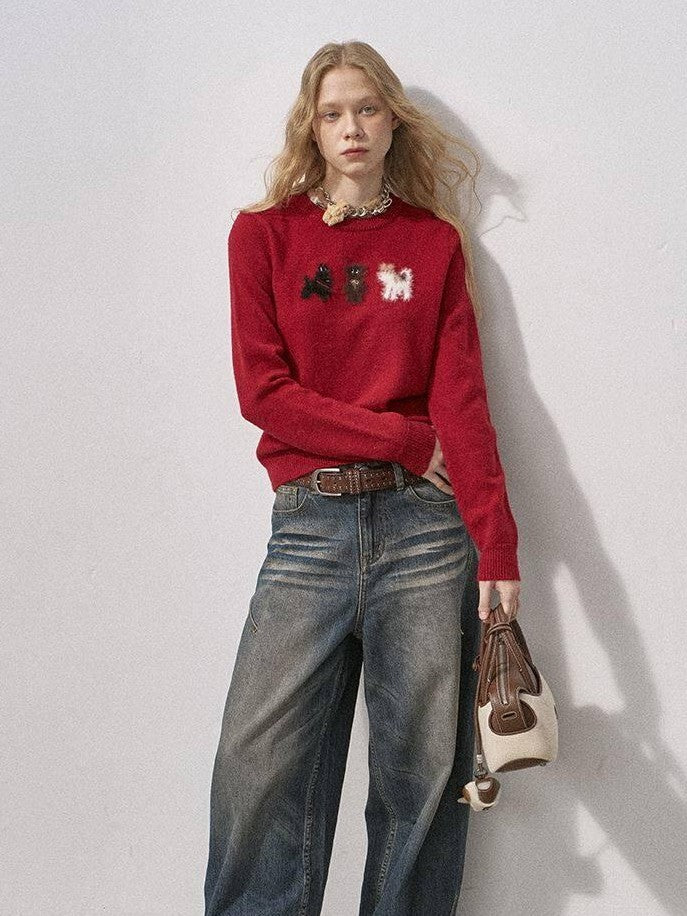 DIDDI MODA Floral Pony And Puppy Motif Women&