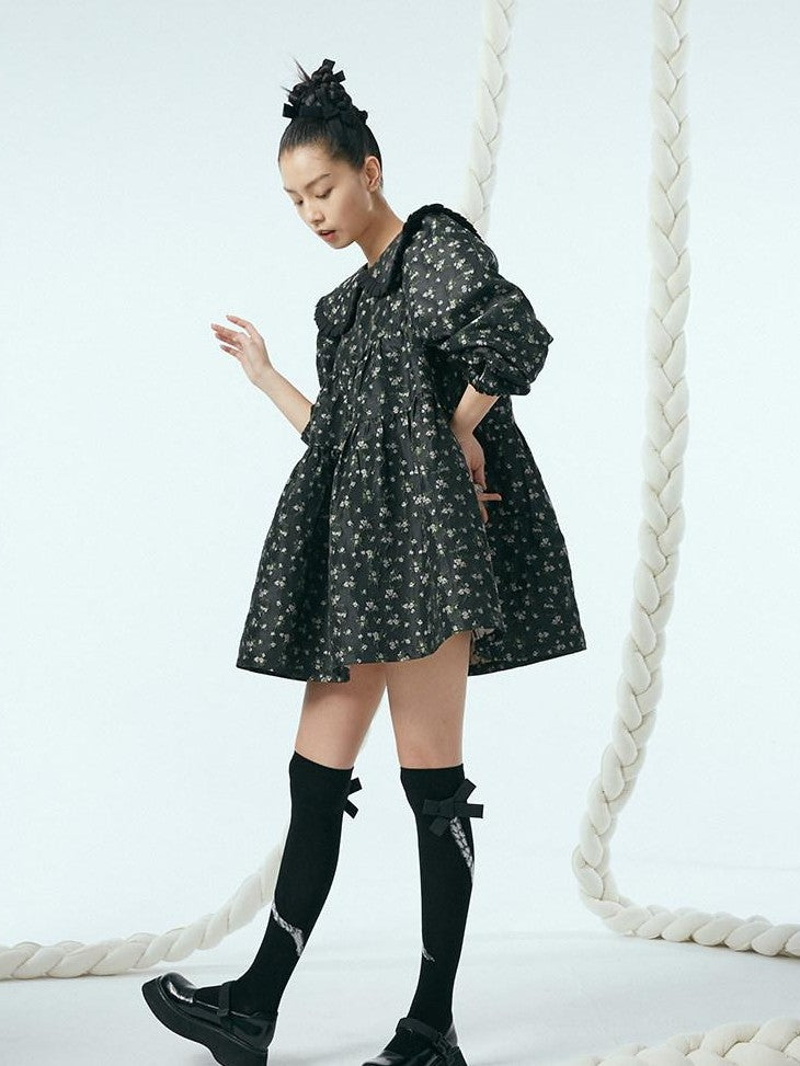 DIDDI MODA Floral Print Peter Pan Collar Women&