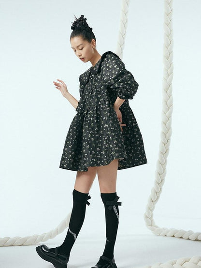 DIDDI MODA Floral Print Peter Pan Collar Women&