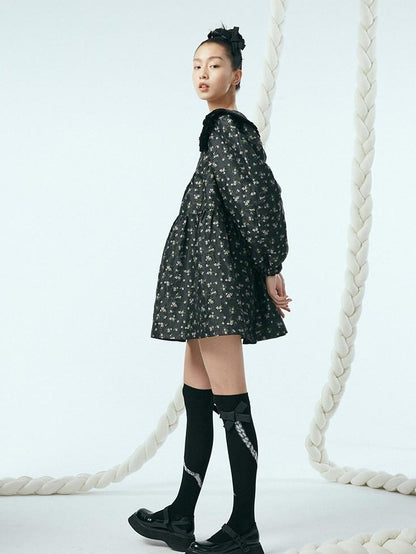 DIDDI MODA Floral Print Peter Pan Collar Women&