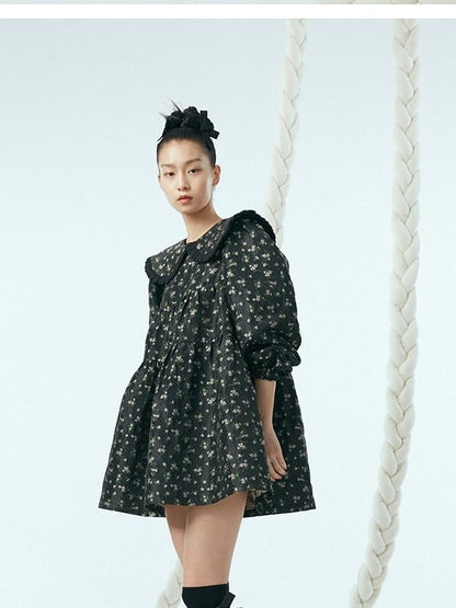 DIDDI MODA Floral Print Peter Pan Collar Women&