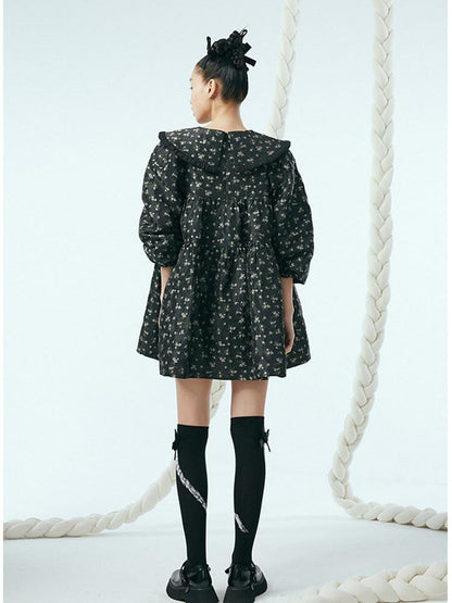 DIDDI MODA Floral Print Peter Pan Collar Women&