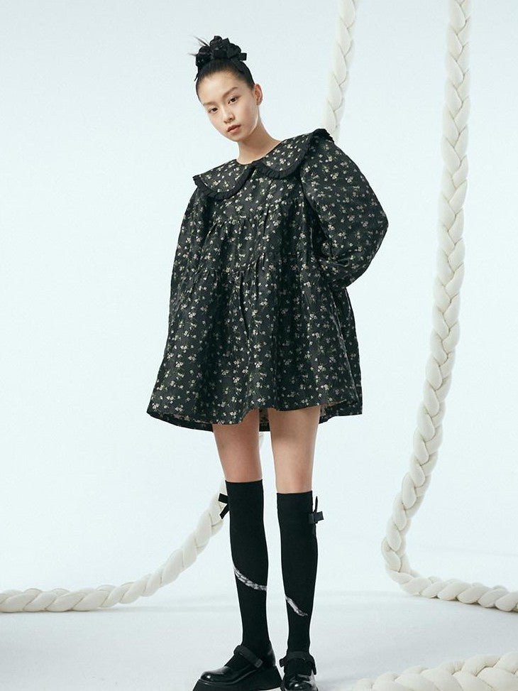 DIDDI MODA Floral Print Peter Pan Collar Women&