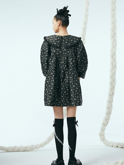 DIDDI MODA Floral Print Peter Pan Collar Women&
