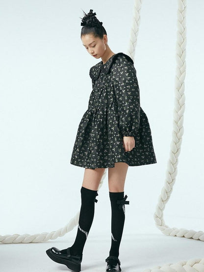 DIDDI MODA Floral Print Peter Pan Collar Women&