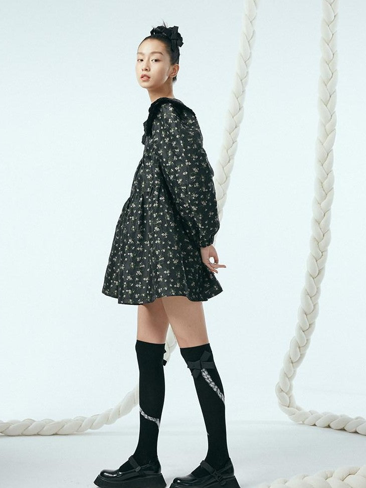 DIDDI MODA Floral Print Peter Pan Collar Women&