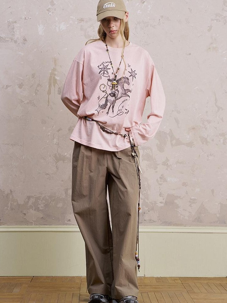 DIDDI MODA Floral Wreath Rose Denim Figure Print Women&