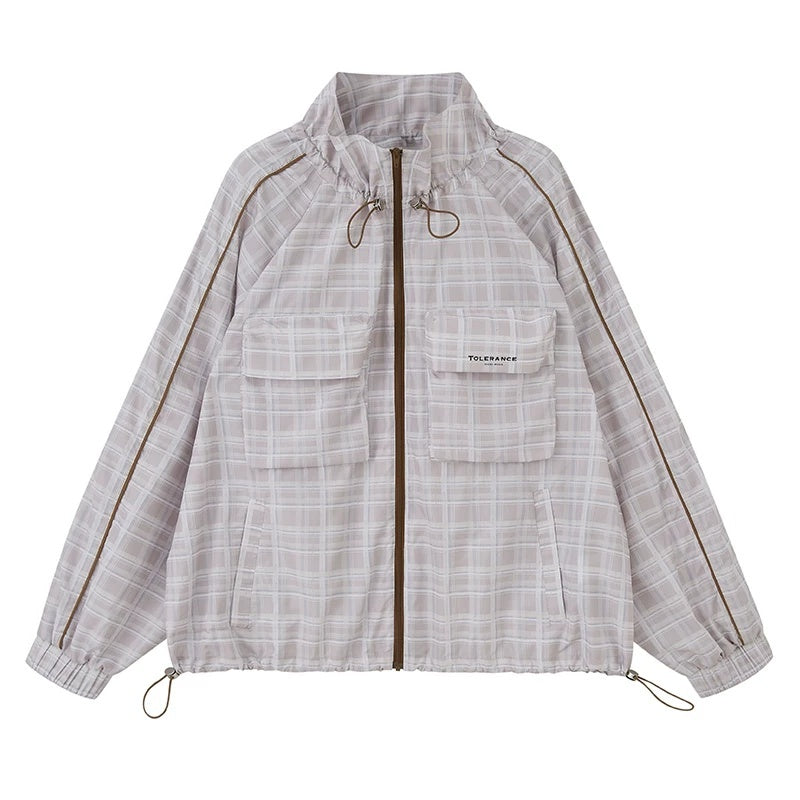 DIDDI_MODA_Flower_Bud_Hood_Sun_Protective_Plaid_Women&