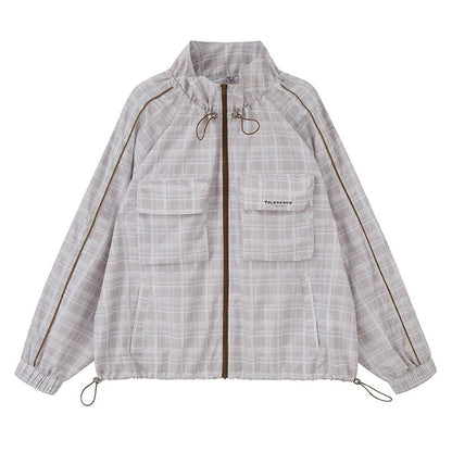 DIDDI_MODA_Flower_Bud_Hood_Sun_Protective_Plaid_Women&