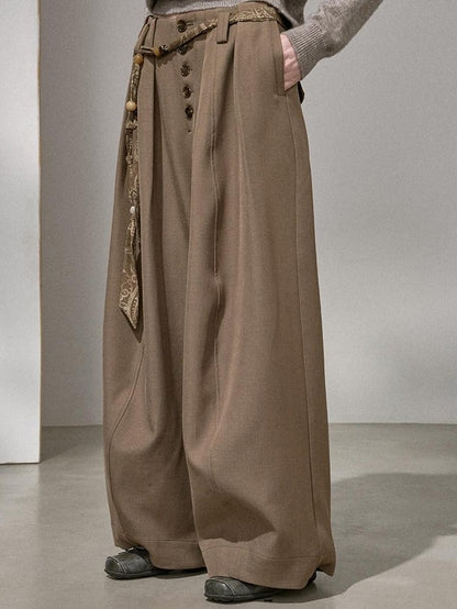 DIDDI MODA Flowy Button Pleated Cargo Women&