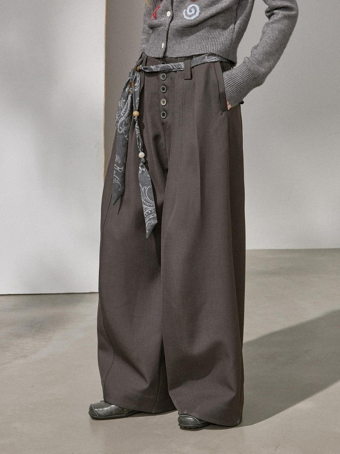 DIDDI MODA Flowy Button Pleated Cargo Women&