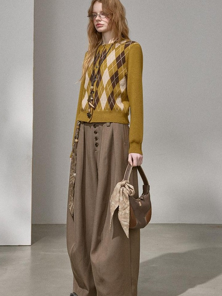 DIDDI MODA Flowy Button Pleated Cargo Women&