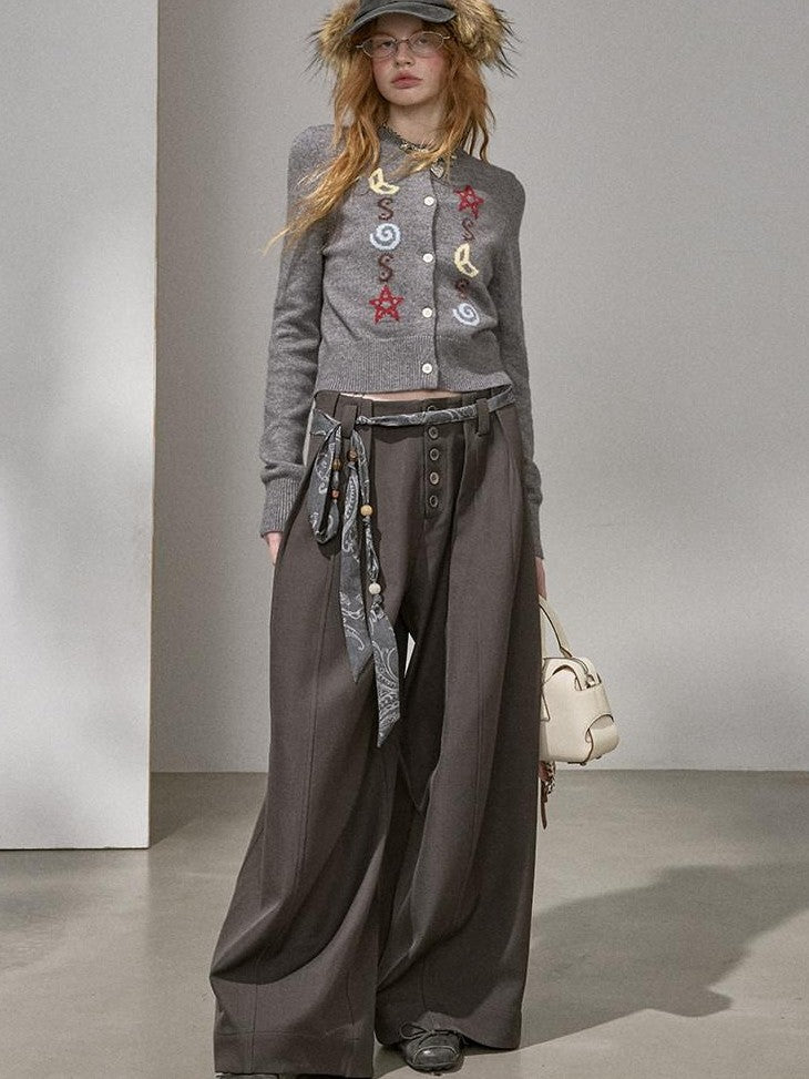 DIDDI MODA Flowy Button Pleated Cargo Women&