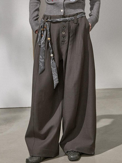 DIDDI MODA Flowy Button Pleated Cargo Women&