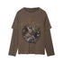DIDDI_MODA_Forest_Deer_Print_Layered_Shoulder_Drop_Loose_Women&
