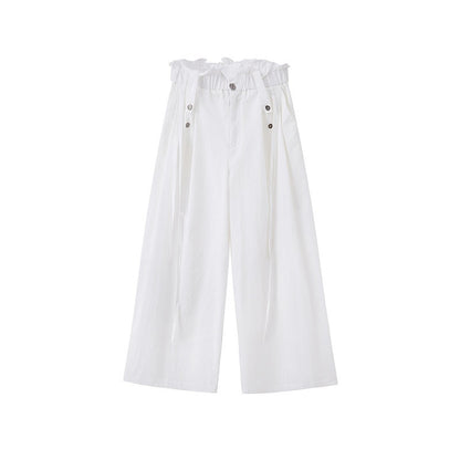 DIDDI_MODA_Frilled_Lace_Pleated_High_Waist_Button_Women&