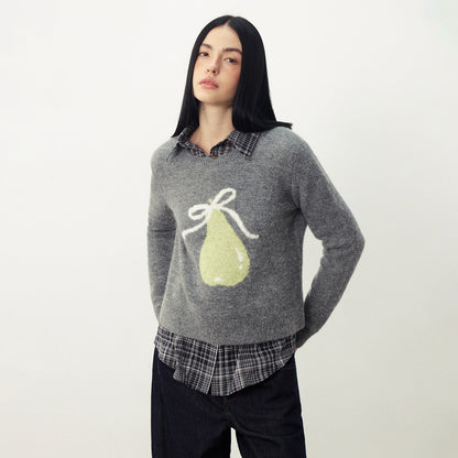 DIDDI_MODA_Fruit_Jacquard_Cropped_Crew_Neck_Women&