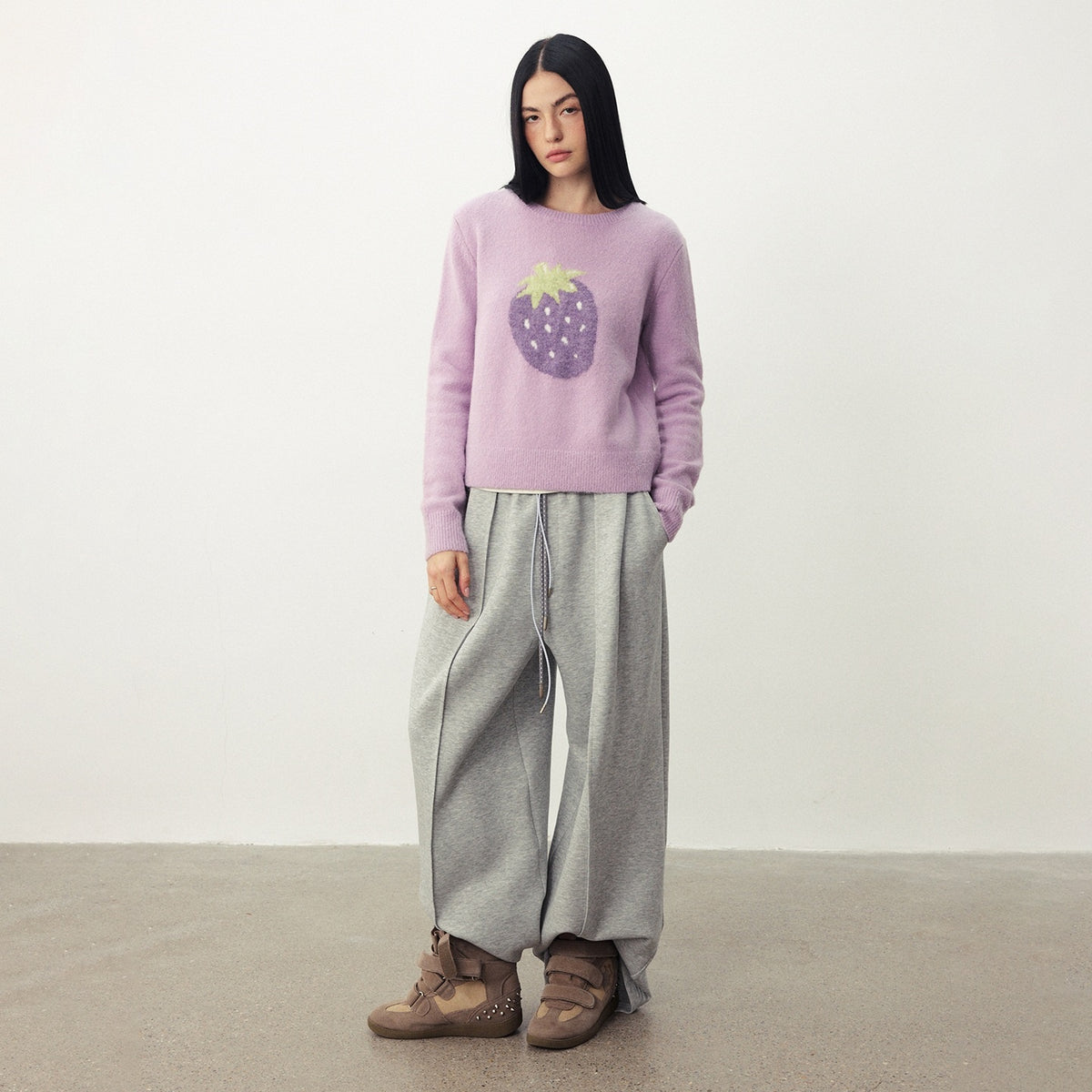 DIDDI_MODA_Fruit_Jacquard_Cropped_Crew_Neck_Women&