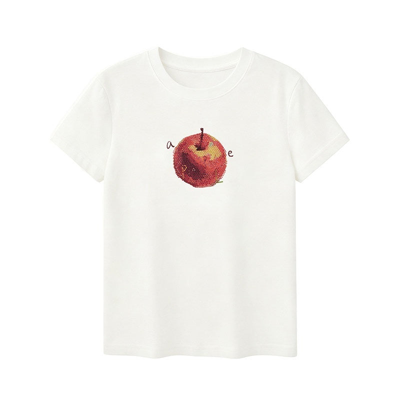 DIDDI_MODA_Fruit_Rhinestone_Crew_Neck_Slim_Fit_Women&