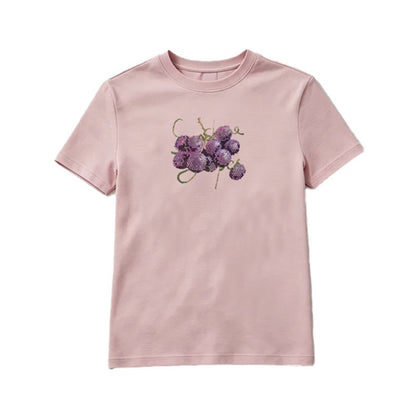 DIDDI_MODA_Fruit_Rhinestone_Crew_Neck_Slim_Fit_Women&