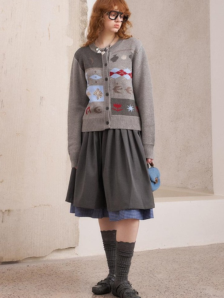 DIDDI MODA Geometric Fair Isle Embroidered Patchwork Women&