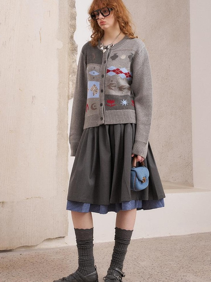 DIDDI MODA Geometric Fair Isle Embroidered Patchwork Women&
