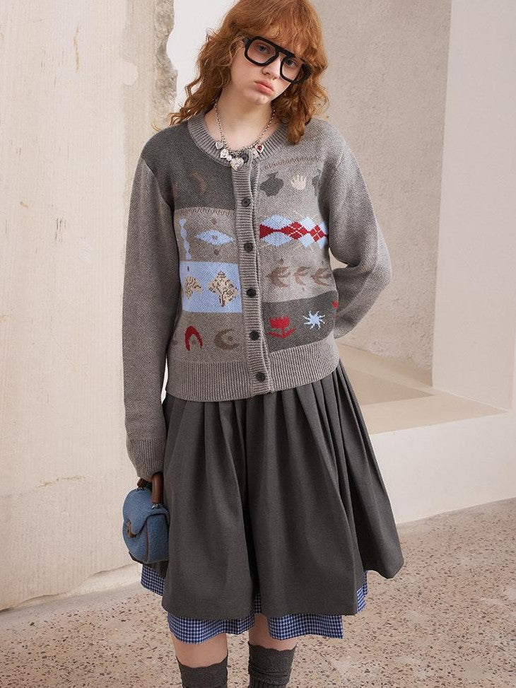 DIDDI MODA Geometric Fair Isle Embroidered Patchwork Women&