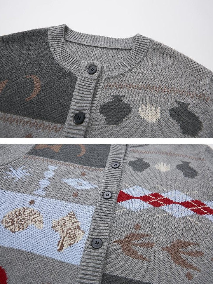 DIDDI MODA Geometric Fair Isle Embroidered Patchwork Women&