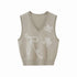DIDDI_MODA_Glacier_Blue_Embroidered_Bow_V-neck_Knit_Vest_Women&
