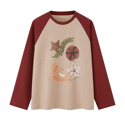 DIDDI_MODA_Gold_Coin_Cat_Print_Tie_Waist_Square_Neck_Women&
