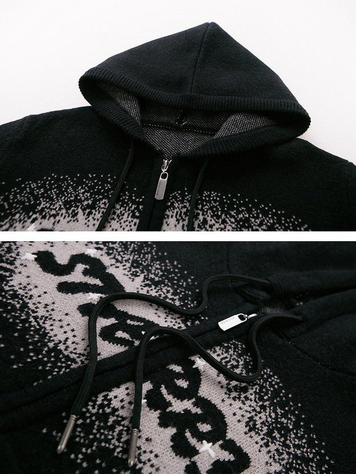 DIDDI MODA Gradient Knit Hooded Loose Women&