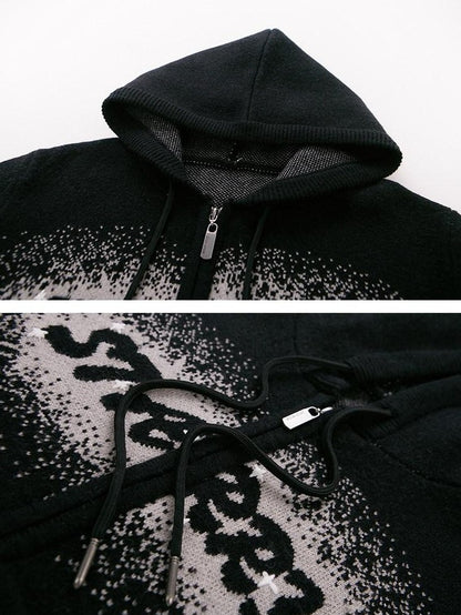 DIDDI MODA Gradient Knit Hooded Loose Women&
