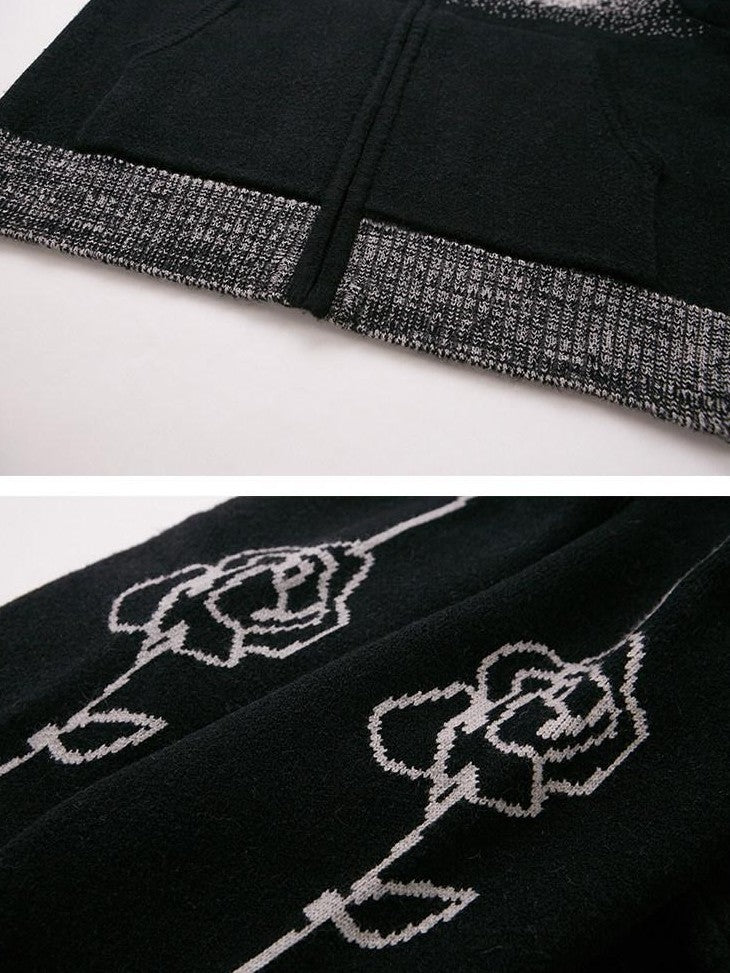 DIDDI MODA Gradient Knit Hooded Loose Women&