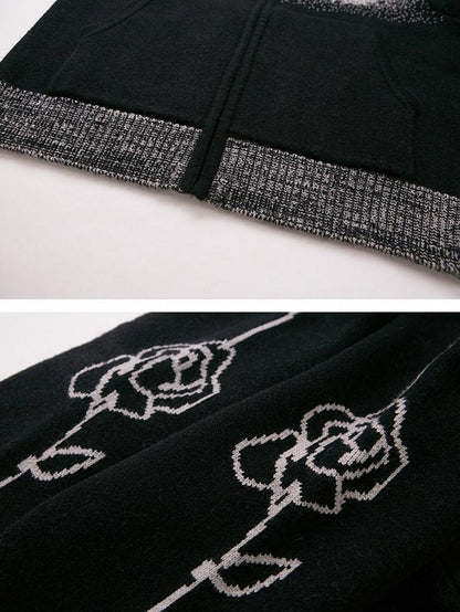 DIDDI MODA Gradient Knit Hooded Loose Women&