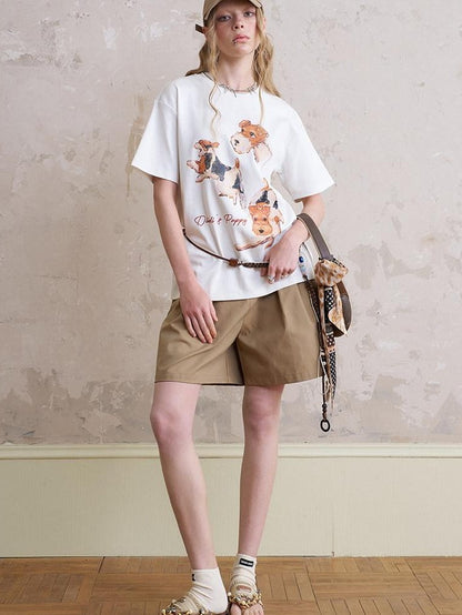 DIDDI MODA Gray And Khaki Printed Straight Leg Women&