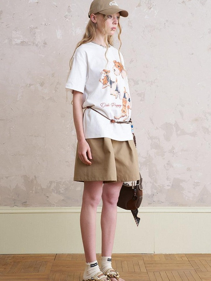 DIDDI MODA Gray And Khaki Printed Straight Leg Women&